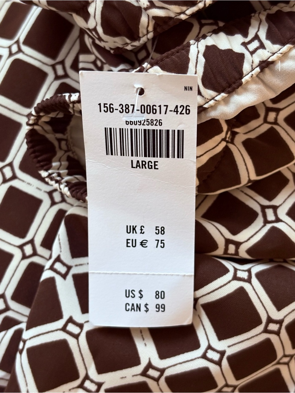 NWT Abercrombie & Fitch Wide Leg Pull-on Pants Brown Ivory sz L - Picture 11 of 14